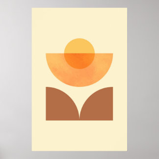 Scandinavische Abstracte geometrische cirkelkunst Poster