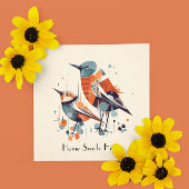 Scandinavische Abstracte vogels, aanpasbaar