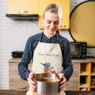 Scandinavische Abstracte vogels, aanpasbaar Schort