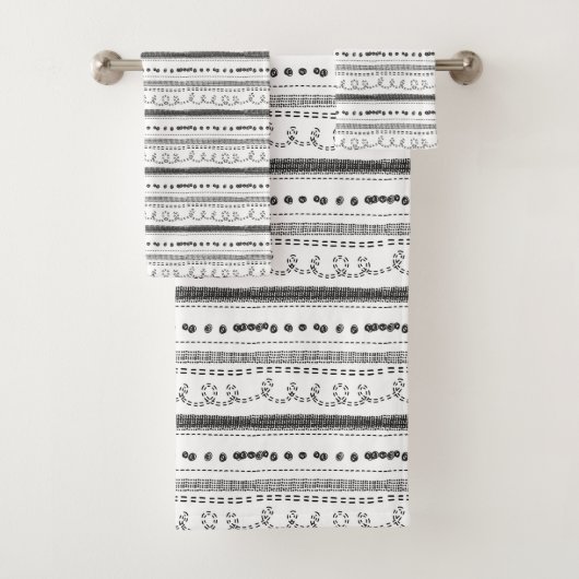 Scandinavische afdrukken met zwarte en witte handt bad handdoek (Insitu)