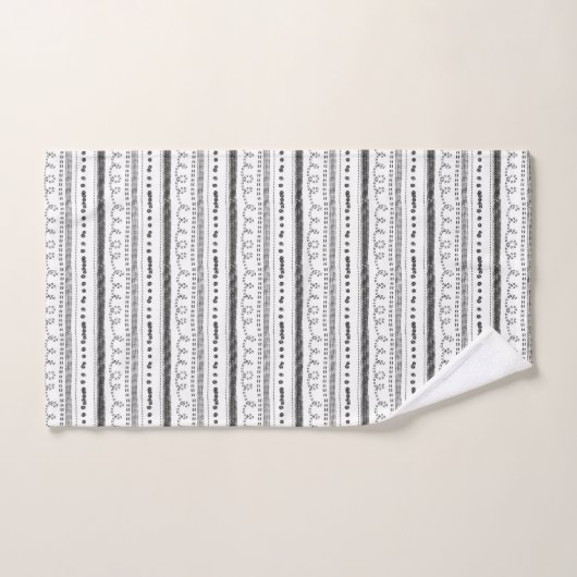 Scandinavische afdrukken met zwarte en witte handt bad handdoek (Handdoek)