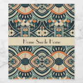 Scandinavische Art Deco aanpasbaar Wijn Etiket (Enkel label)