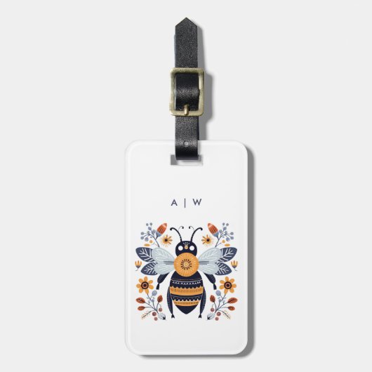 Scandinavische Bagagelabels van bijen (Voorkant verticaal)