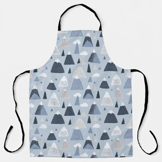 Scandinavische besneeuwde bergen schort (Voorkant)