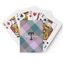 Scandinavische Blauwgroen Roze Pset Monogramnaam