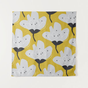 Scandinavische bloemen: met de hand getekend ontw wandkleed