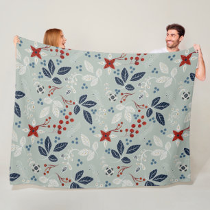 Scandinavische bloemrijke volks kunst naadloos pat fleece deken