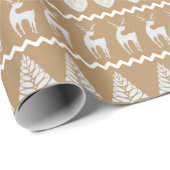 Scandinavische blokdruk Kerstmis Cadeaupapier (Rol Hoek)