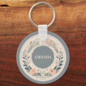Scandinavische Boho Bloem Sleutelhanger (Achterkant)