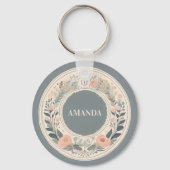 Scandinavische Boho Bloem Sleutelhanger (Achterkant)