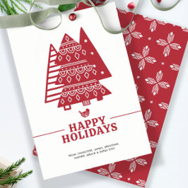 Scandinavische Boom Nordic Kerst Persoonlijk Feestdagenkaart