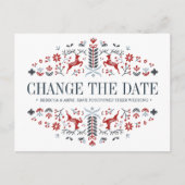 Scandinavische BRUILOFT WIJZIG DE DATUM UITSTEL Aankondigingskaart (Voorkant)