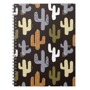 Scandinavische cactussen, naadloze achtergrond. notitieboek