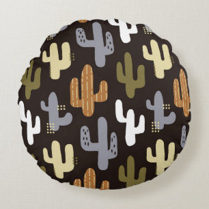 Scandinavische cactussen,  naadloze achtergrond. rond kussen