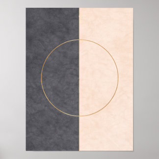 Scandinavische cirkel lijn wandkunst – neutrale pr poster