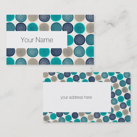 Scandinavische cirkel Stippen Mandala Pattern 1 Visitekaartje (Voorkant / Achterkant)