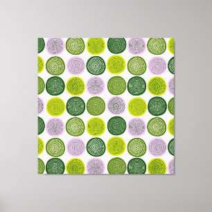 Scandinavische cirkel Stippen Mandala Pattern 2 Canvas Afdruk
