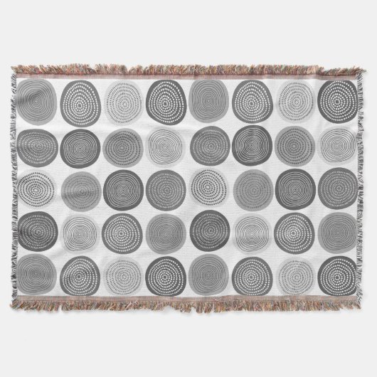 Scandinavische cirkel Stippen Mandala Pattern 3 Deken (Voorkant)