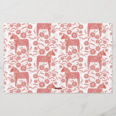 Scandinavische Dala Horse Red gepersonaliseerd Briefpapier (Achterkant)
