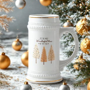 Scandinavische dennenbomen Kerst Bierglas Bierpul