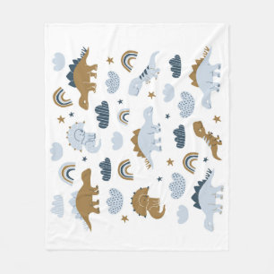 Scandinavische dinosaurussen, sterren, regenbogen fleece deken
