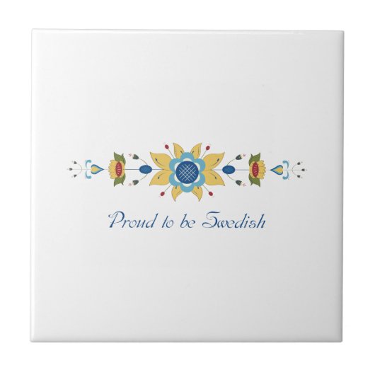 Scandinavische Floral Border Tegeltje (Voorkant)