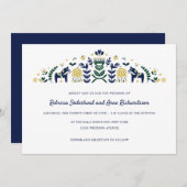 Scandinavische Folk Art Dala Horse Flower CUSTOM V Kaart (Voorkant / Achterkant)