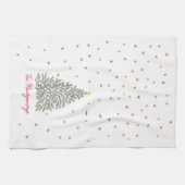 Scandinavische Folk-art Kerstboom Custom Name Theedoek (Horizontaal)