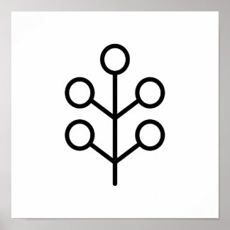 Scandinavische Folk Art Minimalist Illustration Poster