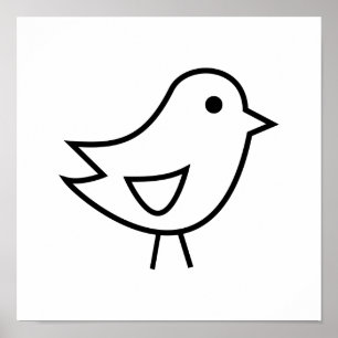 Scandinavische Folk Art Minimalist Illustration Poster