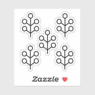 Scandinavische Folk Art Minimalist Illustration Sticker