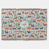 Scandinavische Folk Art Monogram Patroon Boho Mode Deken (Voorkant)