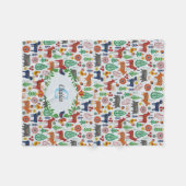 Scandinavische Folk Art Monogram Patroon Boho Mode Fleece Deken (Voorkant (Horizontaal))