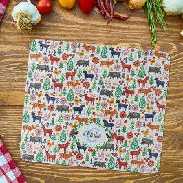 Scandinavische Folk Art Monogram Patroon Boho Mode Snijplank