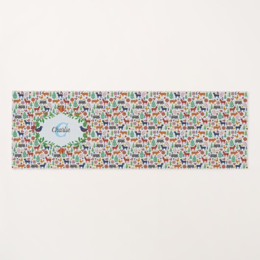 Scandinavische Folk Art Monogram Patroon Boho Mode Yogamat (Voorkant (horizontaal))