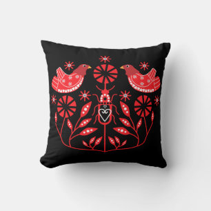 Scandinavische Folk Art Prints Nordic Decor Flee Kussen