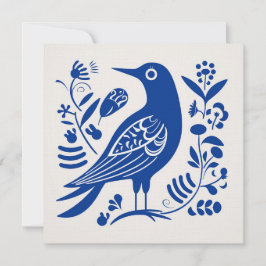 Scandinavische Folk Bird Art Kaart
