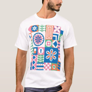 Scandinavische folk bloemig Abstract patroon T-shirt