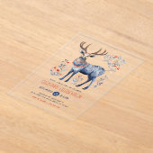 Scandinavische folk rendier kerstfeest uitnodigen acryl uitnodigingen (Laagn)