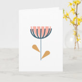 Scandinavische folk Style Simple Flower Blush Navy Kaart (Gele Bloem)