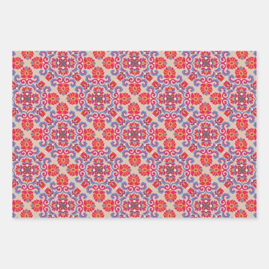Scandinavische folklapkunst Pattern Wrapping Paper (Voorkant 3)