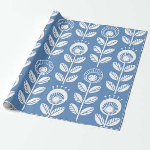 Scandinavische folklusbloemen - naadloze bloem cadeaupapier