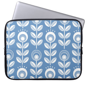 Scandinavische folklusbloemen - naadloze bloem laptop sleeve