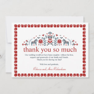 Scandinavische foto van Nordic Folk Art Dala Horse Feestdagenkaart