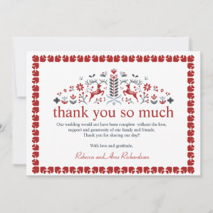 Scandinavische foto van Nordic Folk Art Reindeantl Feestdagenkaart