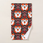 Scandinavische Fox Folk Art Bad Handdoek (Handdoek)
