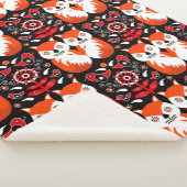 Scandinavische Fox Folk Art Sherpa Deken (3/4)