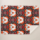 Scandinavische Fox Folk Art Sherpa Deken (Voorkant (horizontaal))