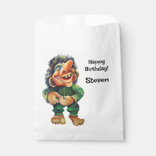 Scandinavische Funny Troll Illustratie Waterverf Bedankzakje