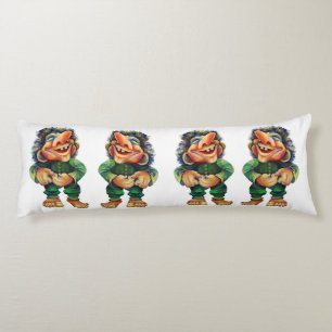Scandinavische Funny Troll Illustratie Waterverf Lichaamskussen